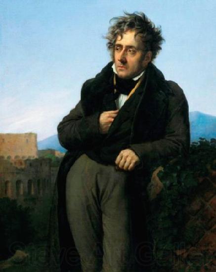 Girodet-Trioson, Anne-Louis Chateaubriand Meditating on the Ruins of Rome France oil painting art